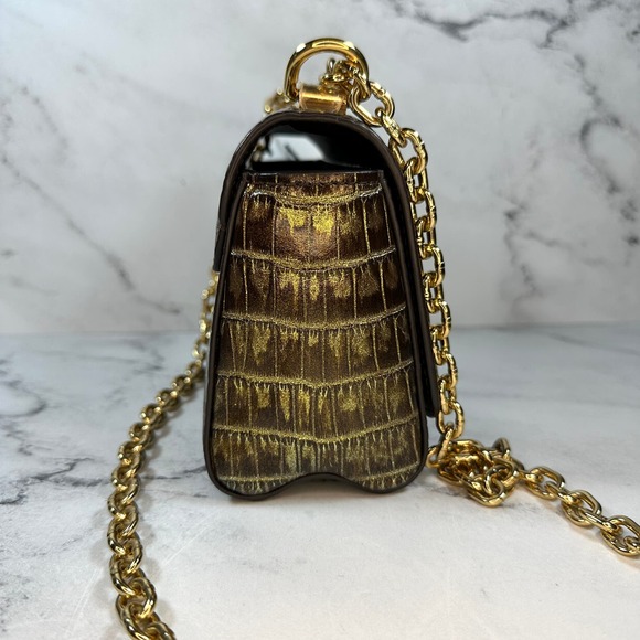 Louis Vuitton Alligator Twist Bag PM Mini Monogram Crossbody Gold Crocodile LV - Picture 9 of 16